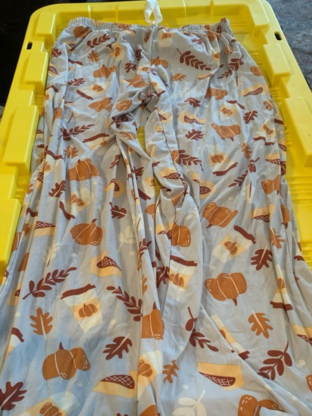 Kids Light Blue Pumpkin-Print Pajama Bottoms
